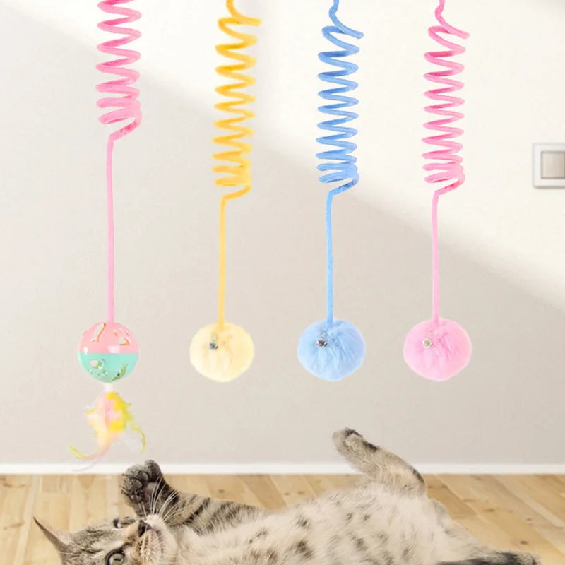 Interaktives Plüsch-Springkatzenspielzeug mit Glocke