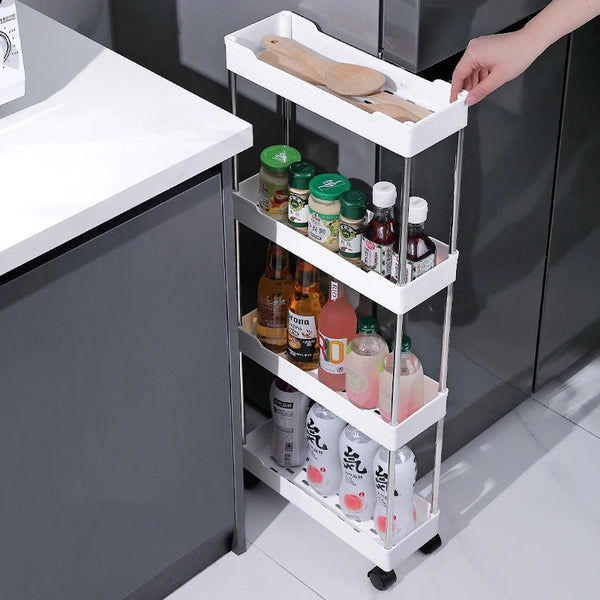 Rolling Utility Storage Cart with 3/4 Tiers