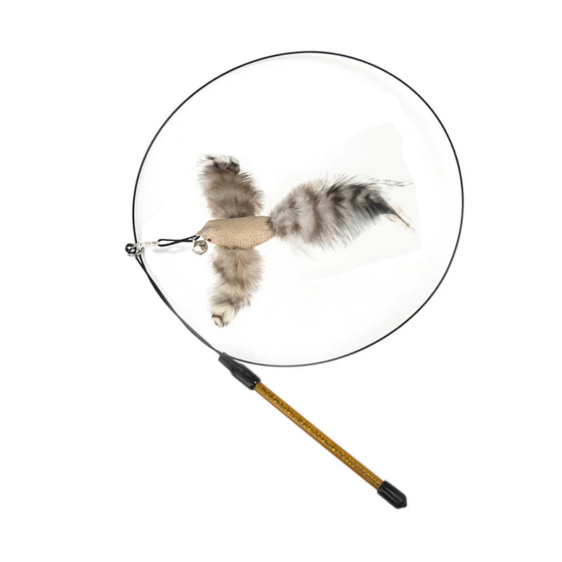 Jouet Interactif pour Chat avec Plumes et Baguette