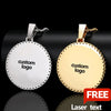 Custom Photo Medallion Pendant Necklace in 18k Gold Finish