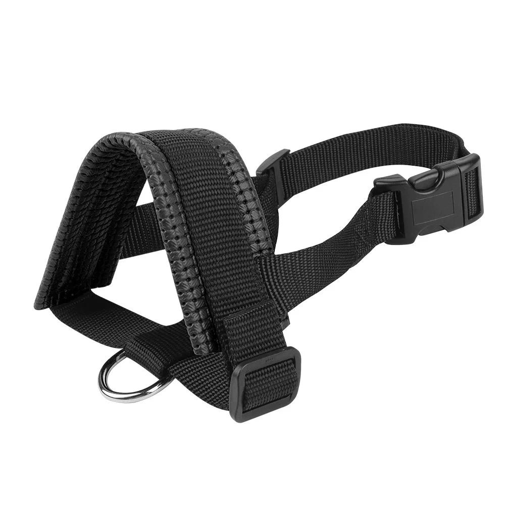 Black adjustable breathable dog muzzle for anti-biting and barking control