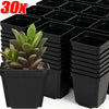 Mini Square Plastic Plant Pots with Drainage Holes for Seed Starting