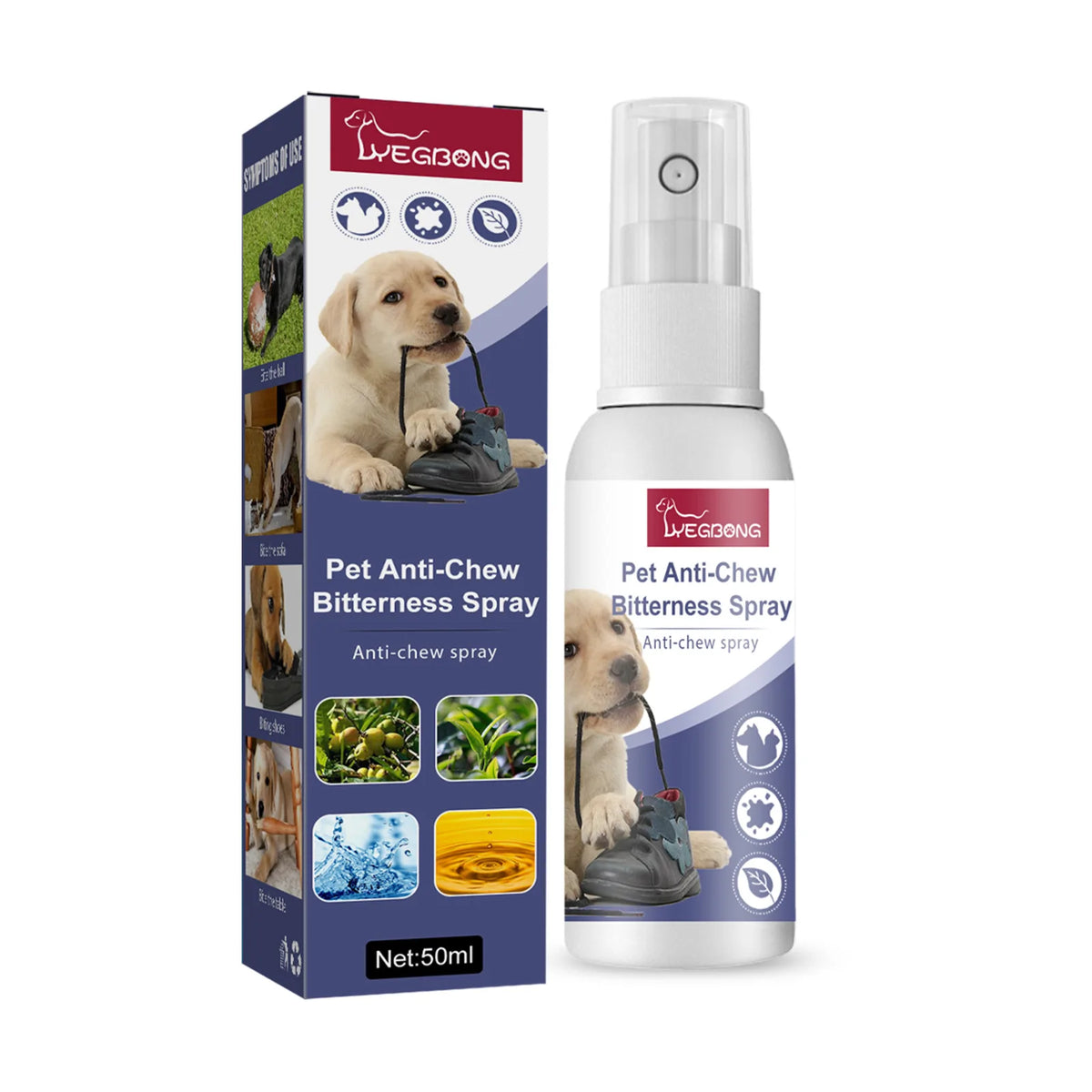 Bouteille de spray anti-goût pour les meubles et la rayure de Pet, avec instructions d'utilisation.