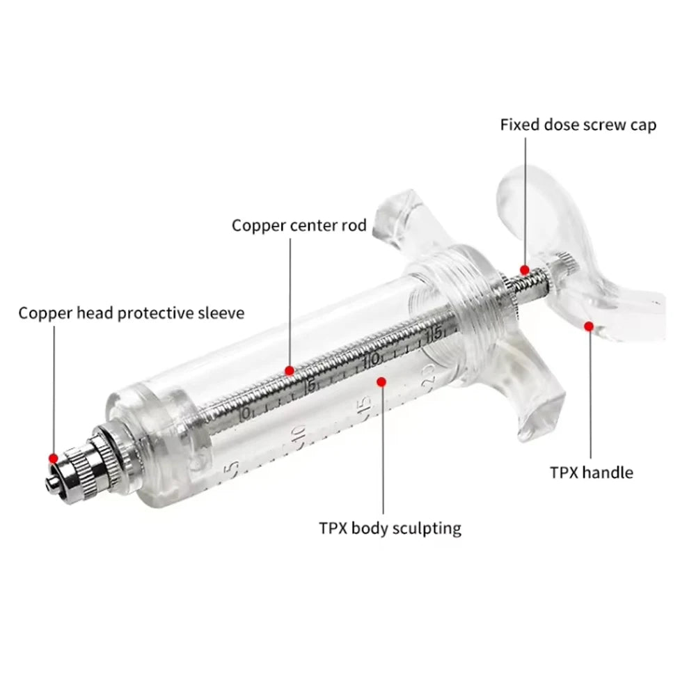 Manual Bird Feeding Syringe with Stainless Steel Elbow Tube