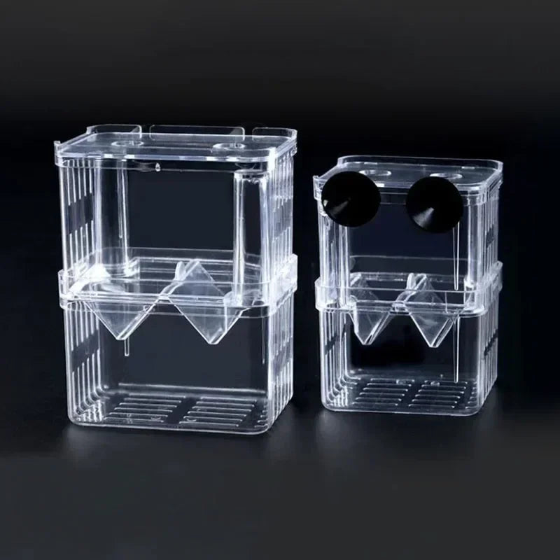 Acrylic Fish Breeding Isolation Box with Double Compartments