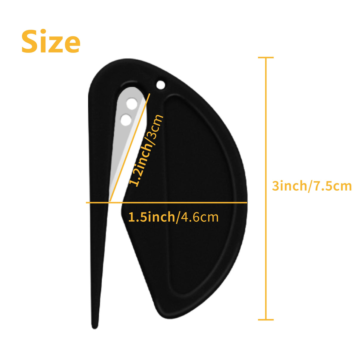 Side view of a black stainless steel pet deshedding and knot removal tool showing its dimensions.