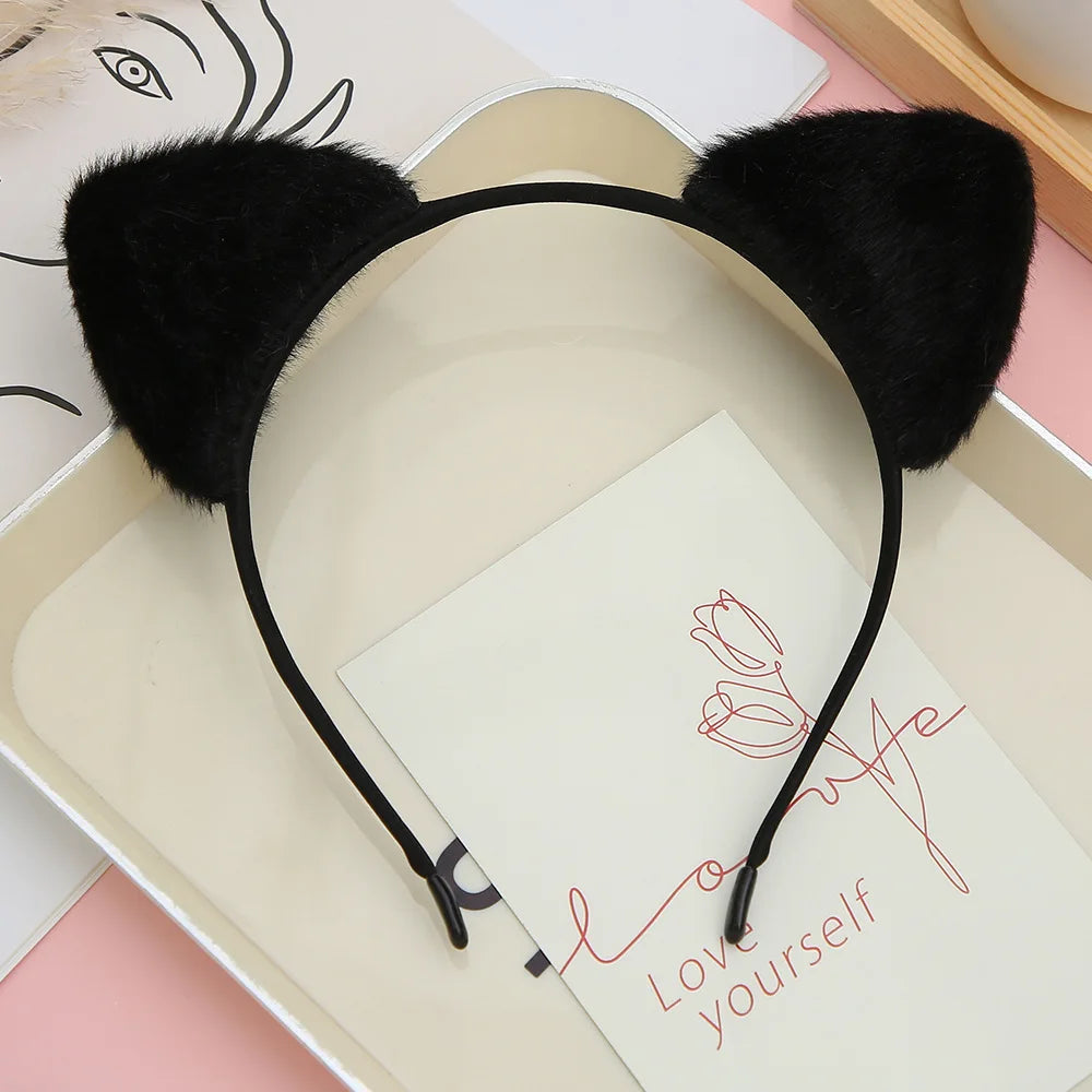 Furry Cat Ears Headband for Cosplay and Parties