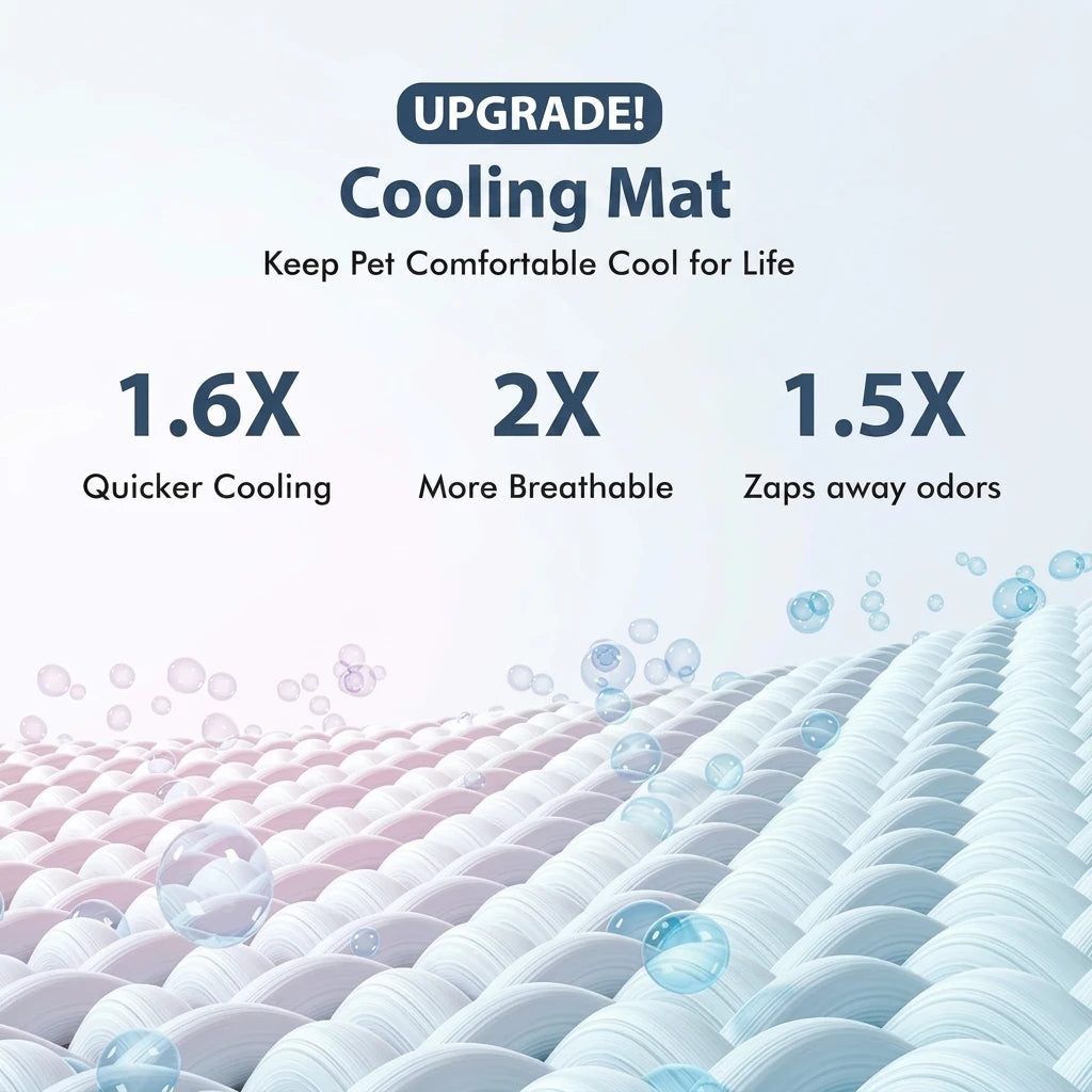 Ice Silk Cooling Pet Mat with Non-Slip Bottom