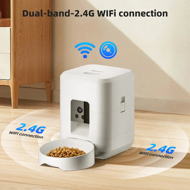 Distributeur de nourriture intelligent pour animaux avec caméra Wi-Fi