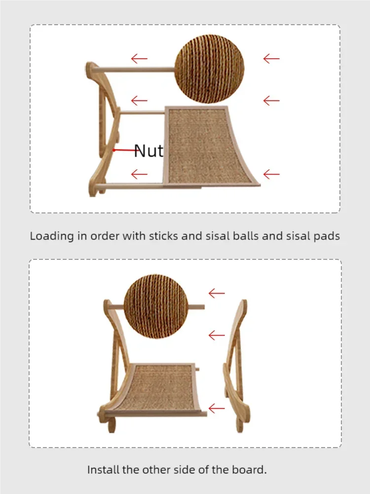 Rascador Vertical de Sisal con Bola