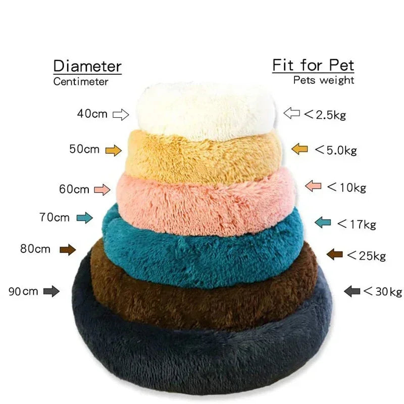 Lit Donut en Peluche Confortable pour Chat
