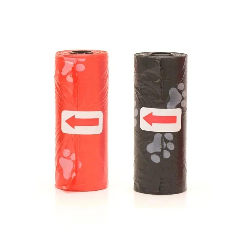 Disposable Dog Waste Bags with Bone-Shaped Dispenser and Leash Clip
