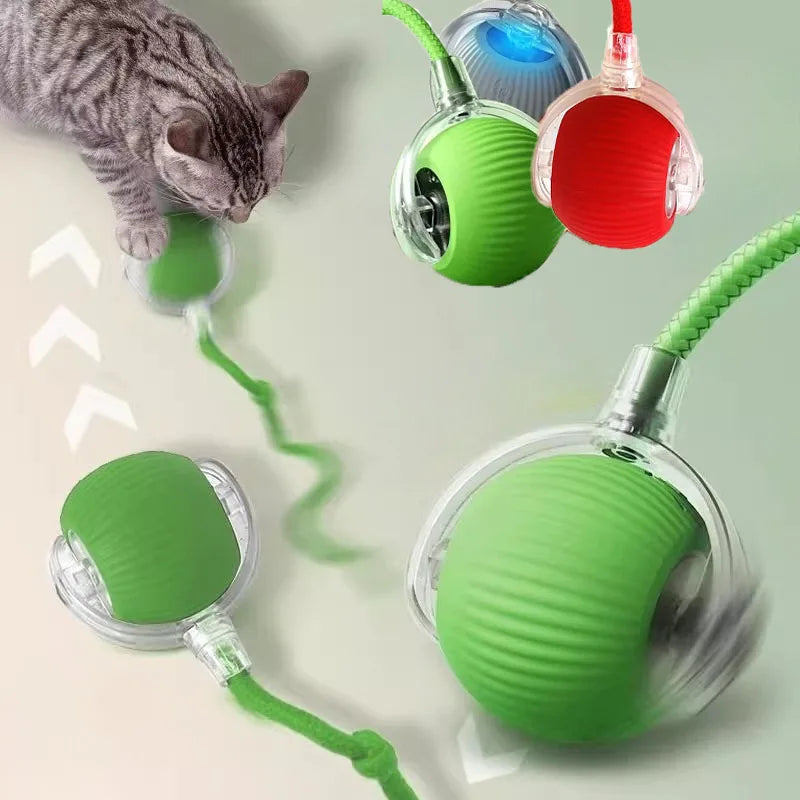 Interactive Rolling Cat Toy with Motion Sensor and Rechargeable Battery