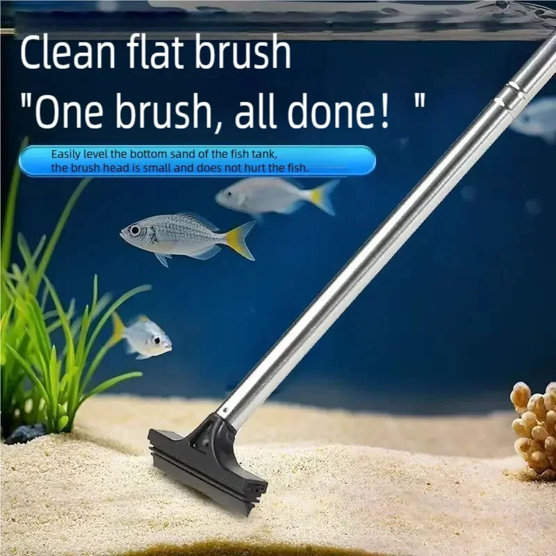 Telescopic Aquarium Algae Scraper with Stainless Steel Pole and Silicone Head