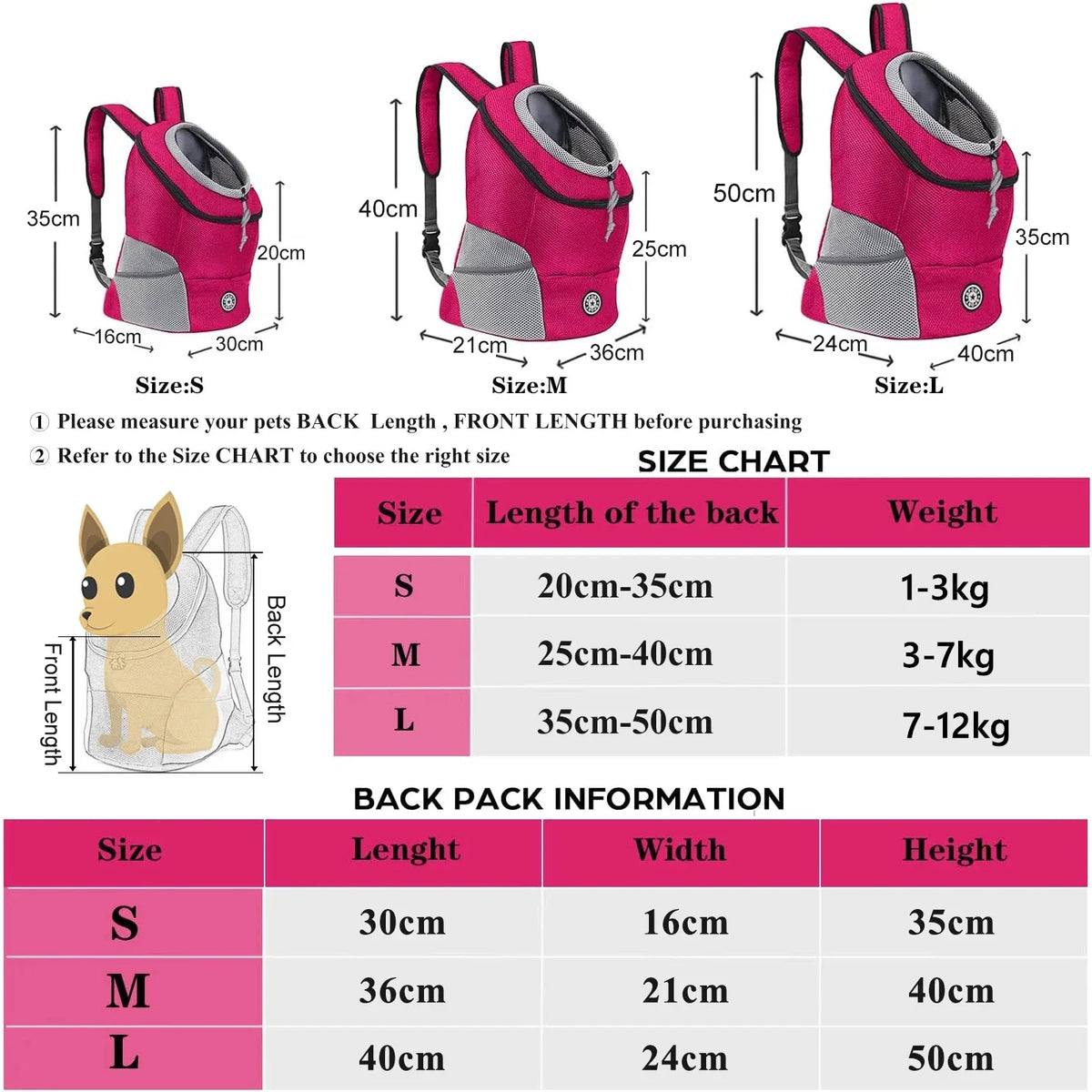 Pet Carrier Backpack for Small Dogs and Cats