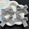 Red Plaid Fabric Bow Hair Clips for Girls