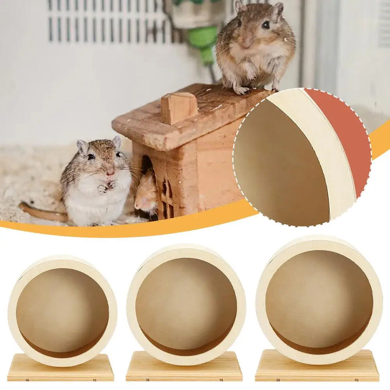 Golden Bear Wooden Hamster Running Wheel