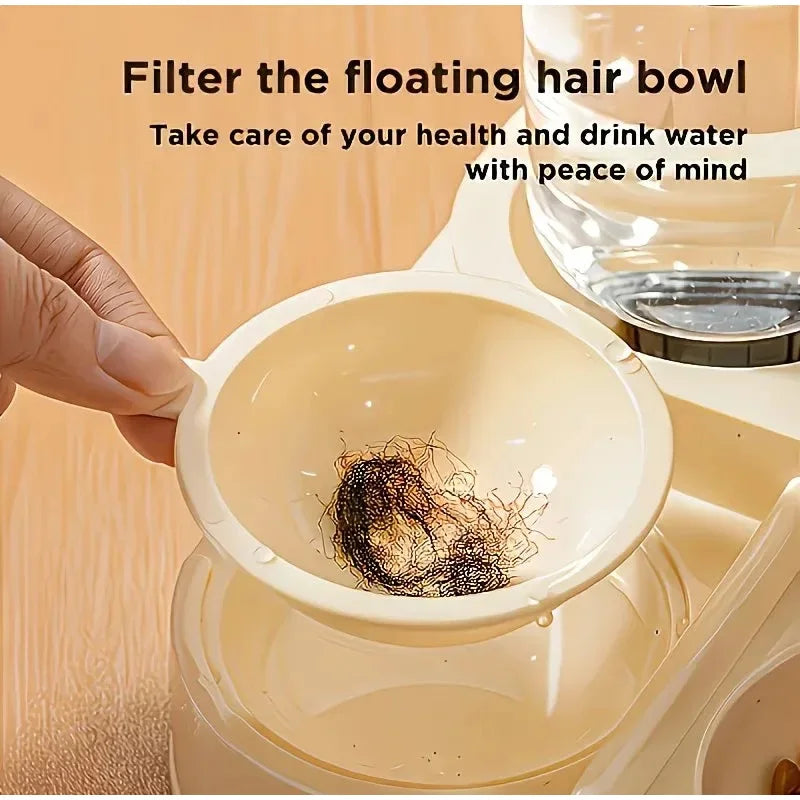 2-in-1 Pet Water and Food Dispenser with Dual Bowls