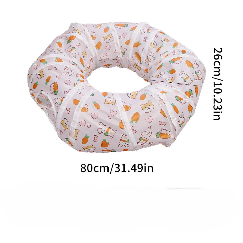 Foldable Cat Play Tunnel with S-Shaped Design