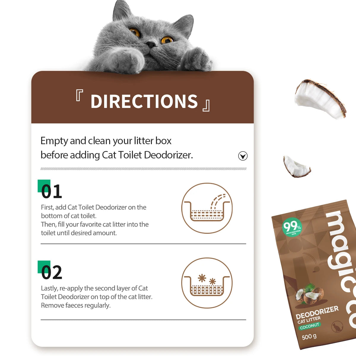 Cat Litter Deodorizer Powder – Long-Lasting Odor Control for All Litter Types