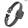 Black rechargeable anti-bark dog collar with a silicone strap and a square electronic module.