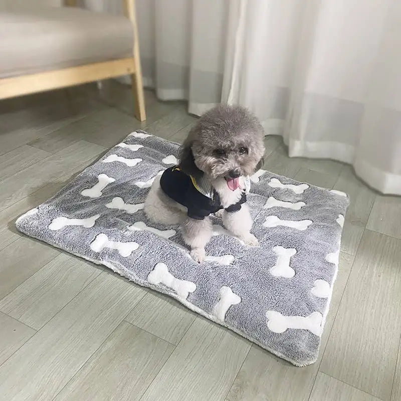 Cozy Flannel Pet Sleeping Mat for Dogs and Cats