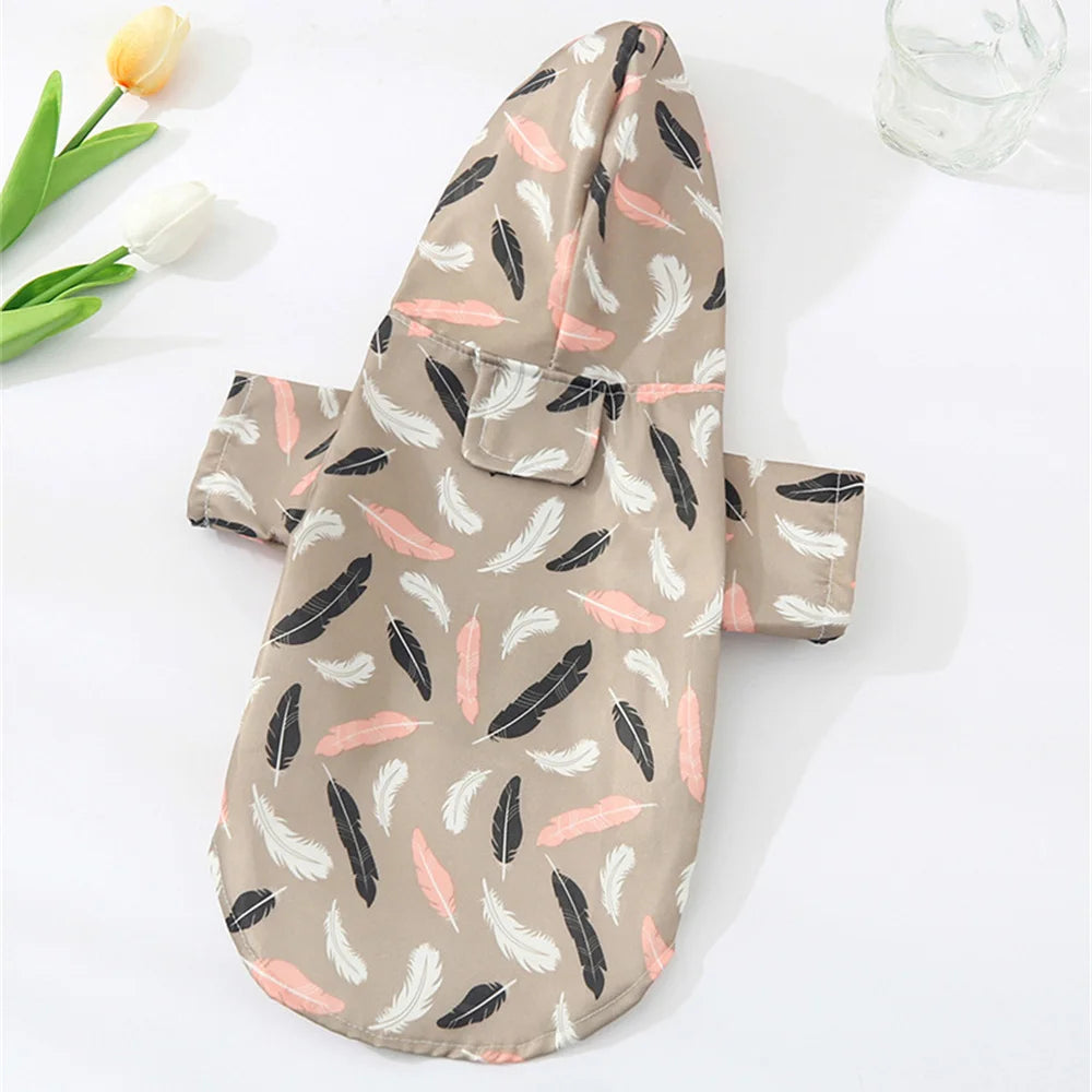 Cartoon Printed Waterproof Dog Raincoat
