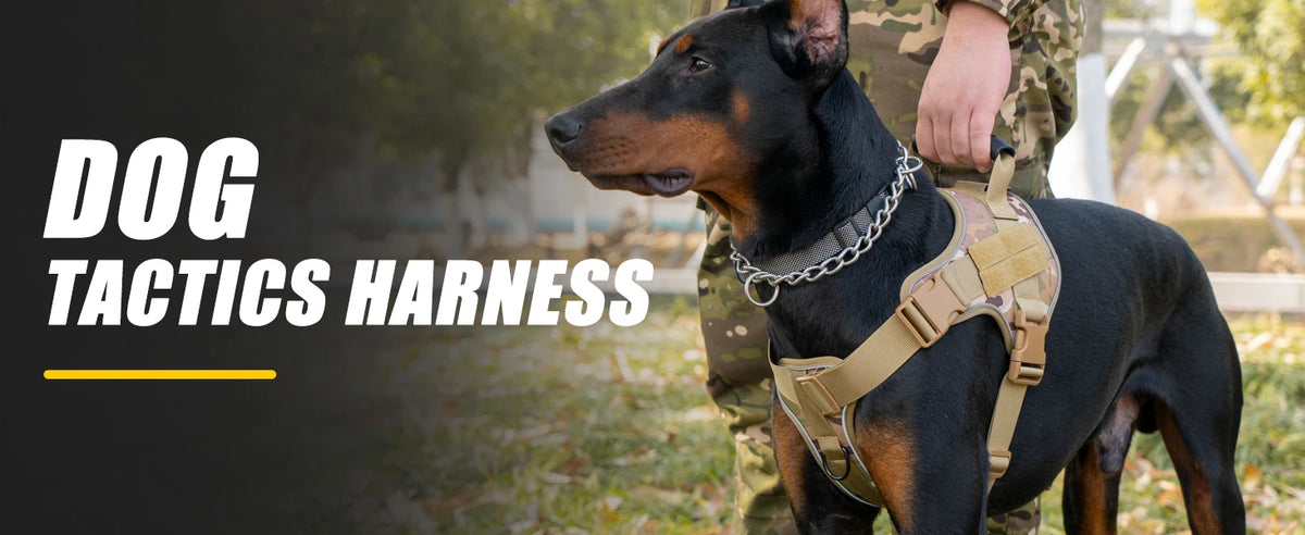 Tactical Dog Harness with Reflective Strips for Training and Outdoor Adventures