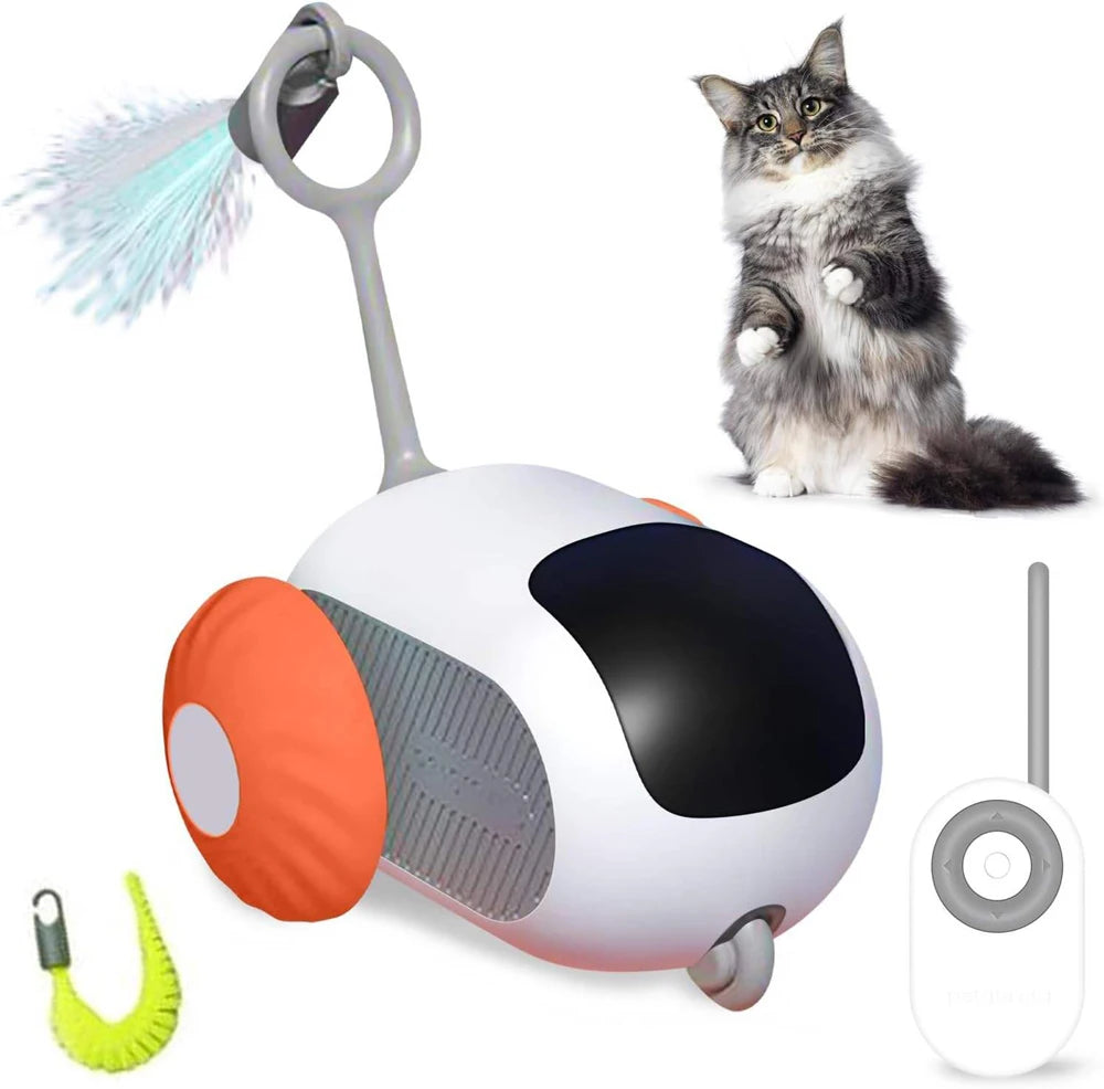 Interactive Smart Cat Toy Car with Remote Control
