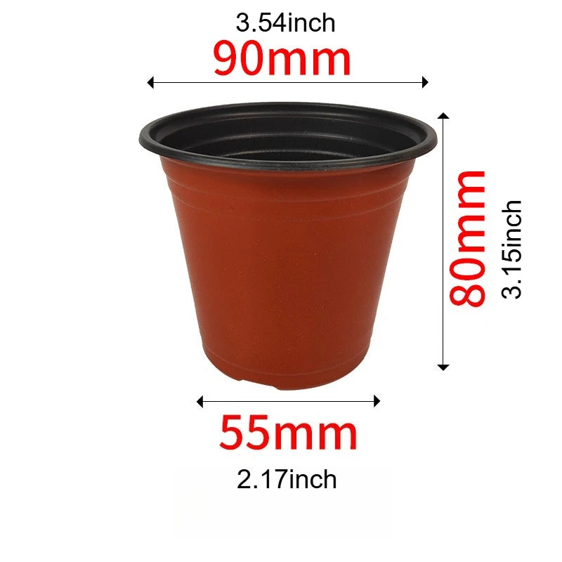 Plastic Plant Nursery Pots with Drainage Holes (Set of 10)