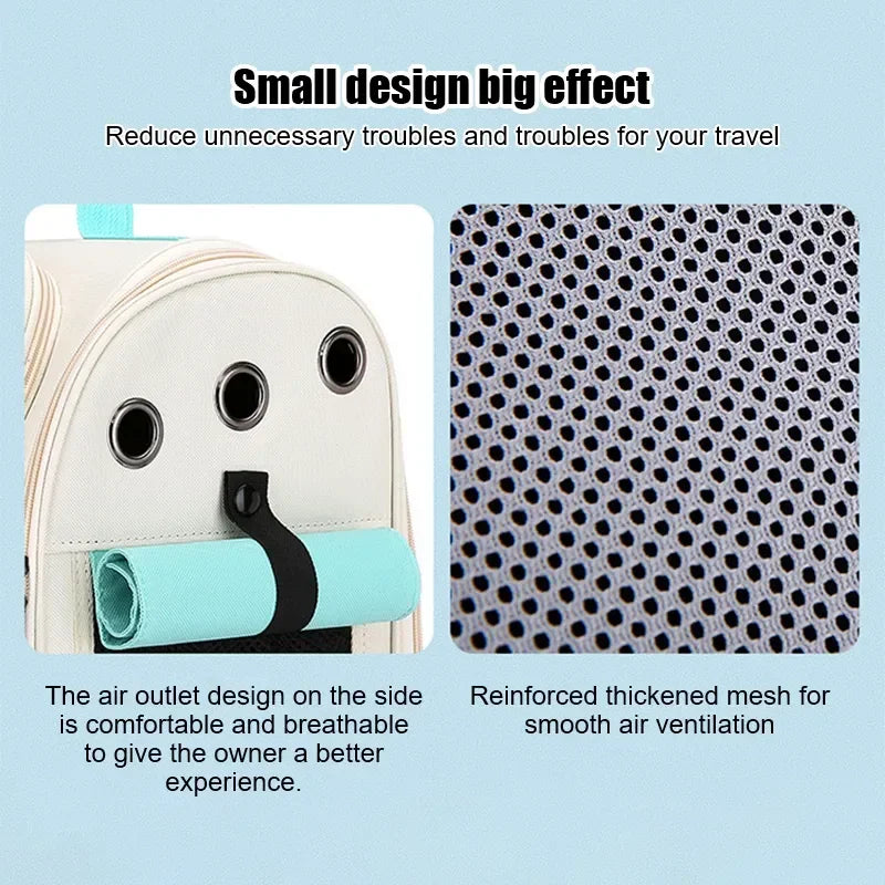 Ventilated Foldable Cat Carrier Backpack for Travel