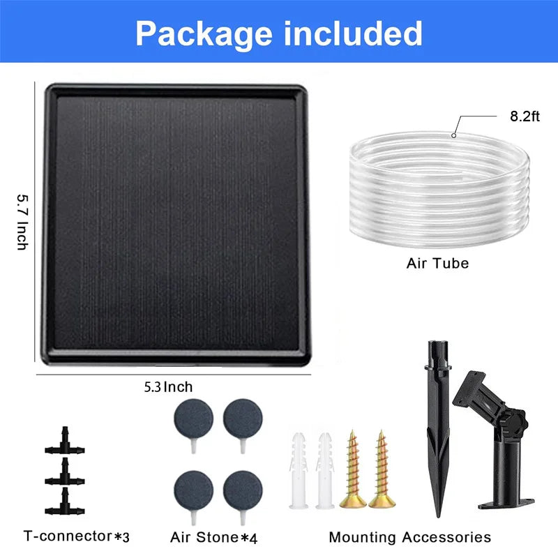 Solar Powered Pond Aerator with Battery Backup