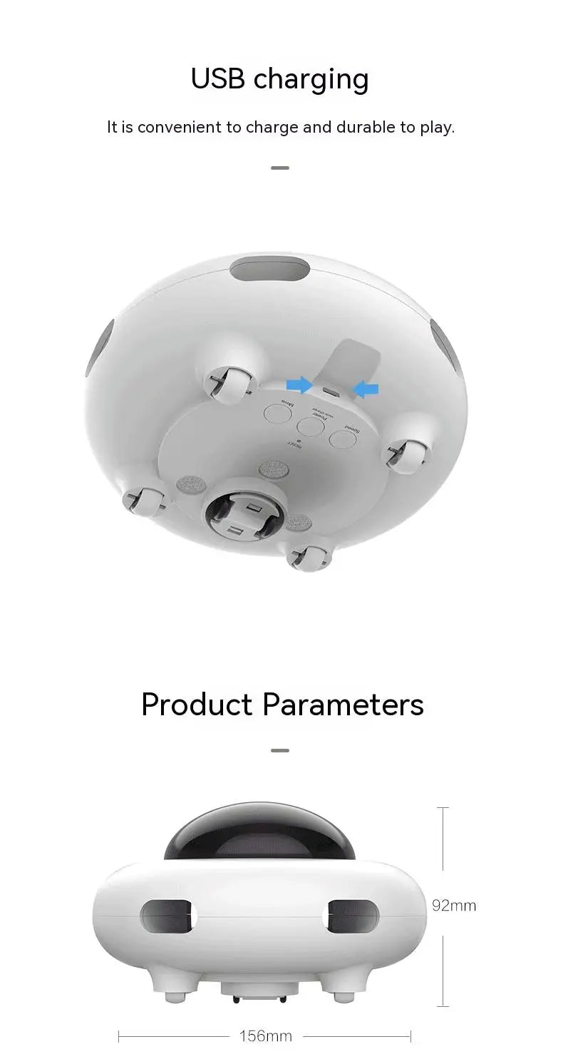 Juguete Interactivo UFO para Gatos con Pluma Reemplazable
