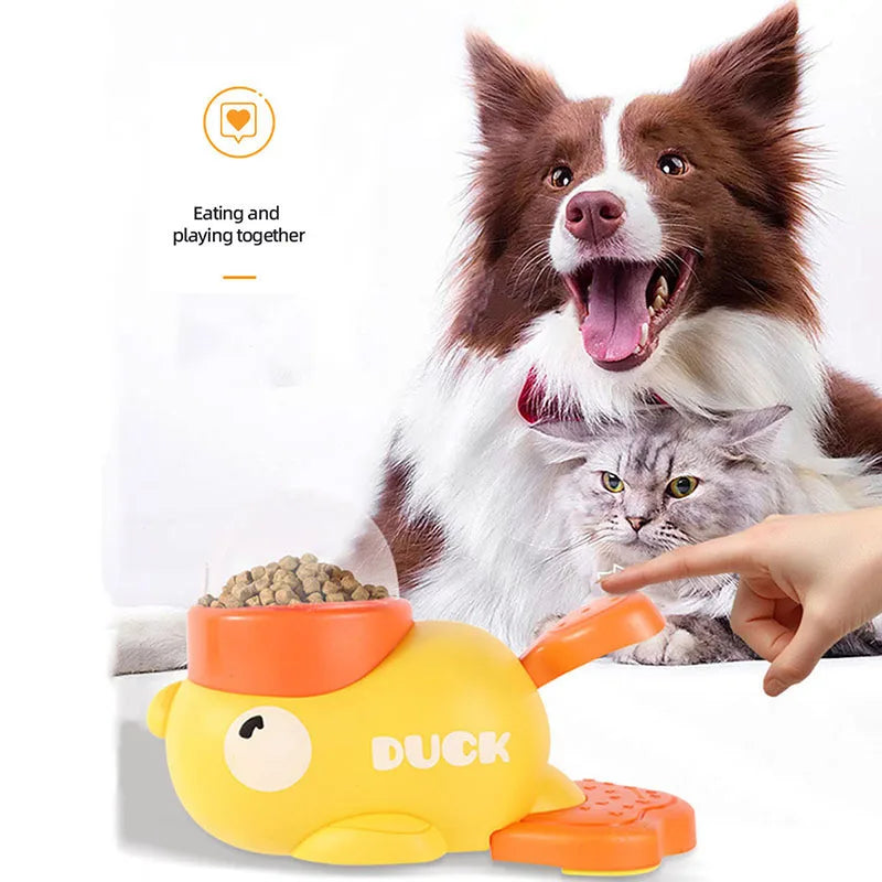 Jouet Puzzle Distributeur de Friandises en Forme de Canard pour Chiens et Chats