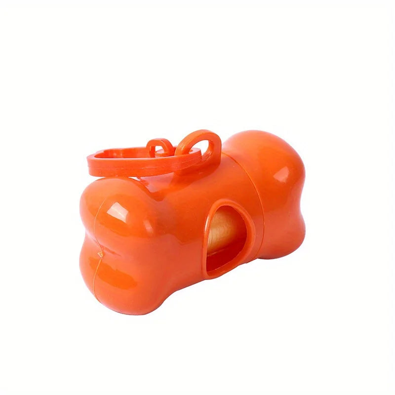 Orange essstabförmiger Hundekot-Beutelspender.