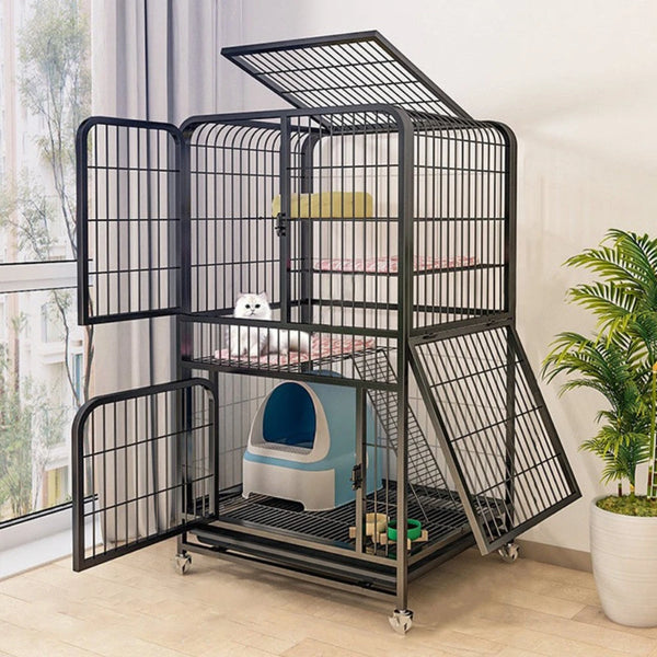Window Openable Mesh Cat Cage with Duplex Villa
