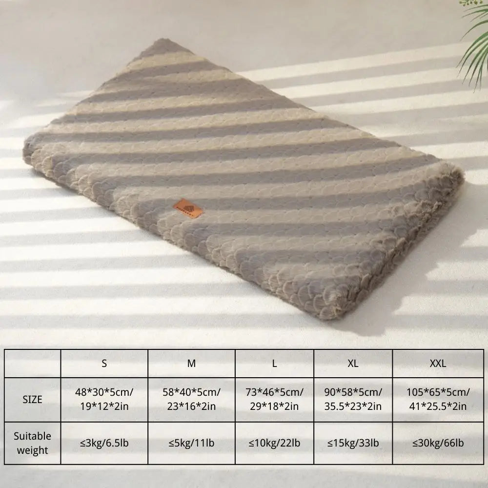 Plush Faux Fur Dog Crate Bed with Non-Slip Bottom