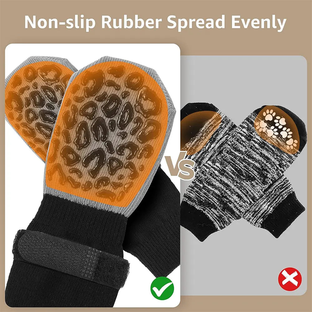 Anti-Slip Dog Socks with Strong Grip — 4-Pack