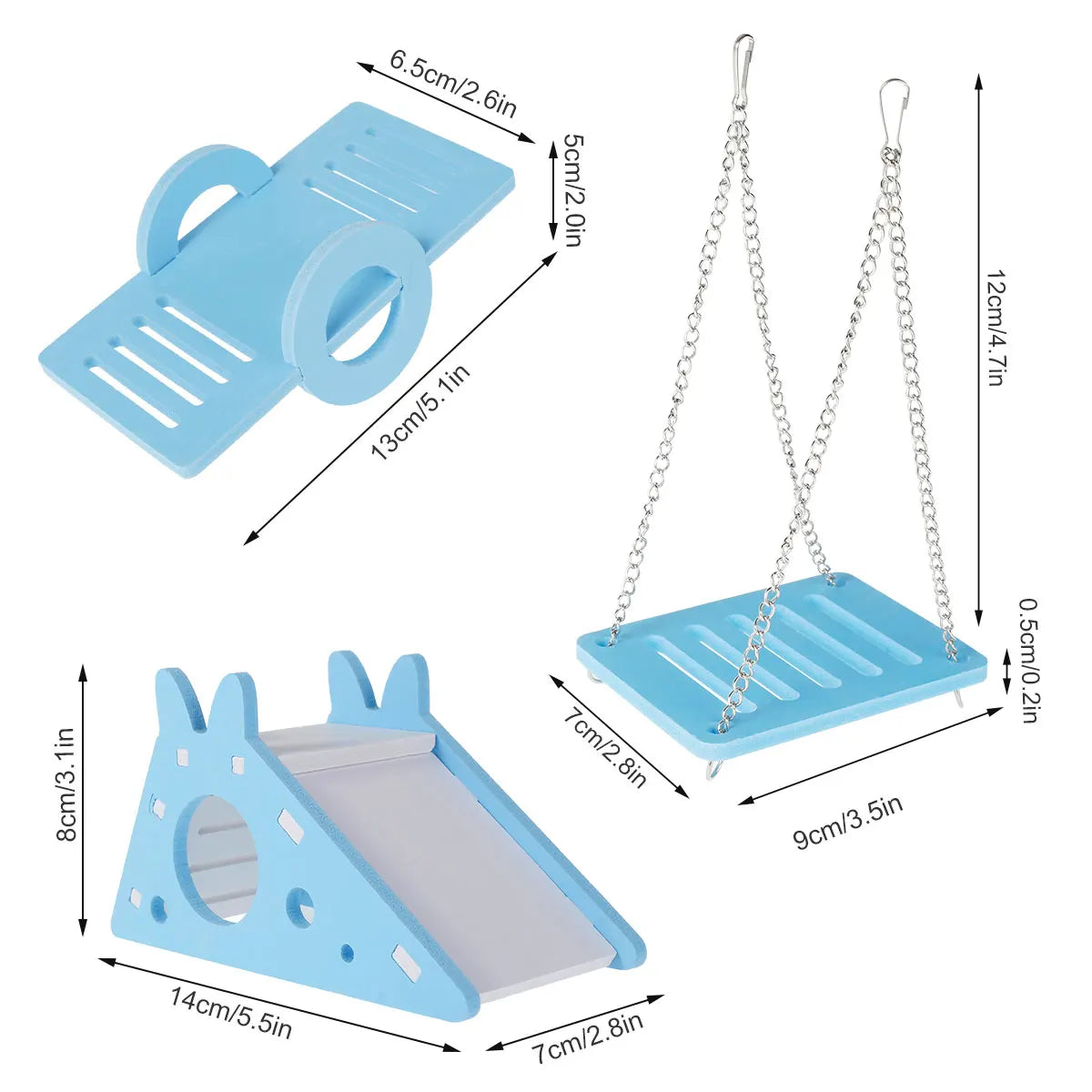 Natural Wood Chewing Toy Set for Small Pets