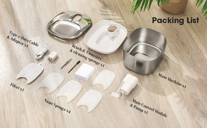 Fuente de Agua Inalámbrica para Gatos con Sensor