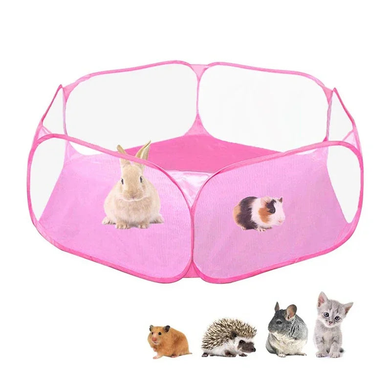 Foldable Transparent Pet Playpen — Portable Indoor & Outdoor Tent for Cats, Small Dogs, and More