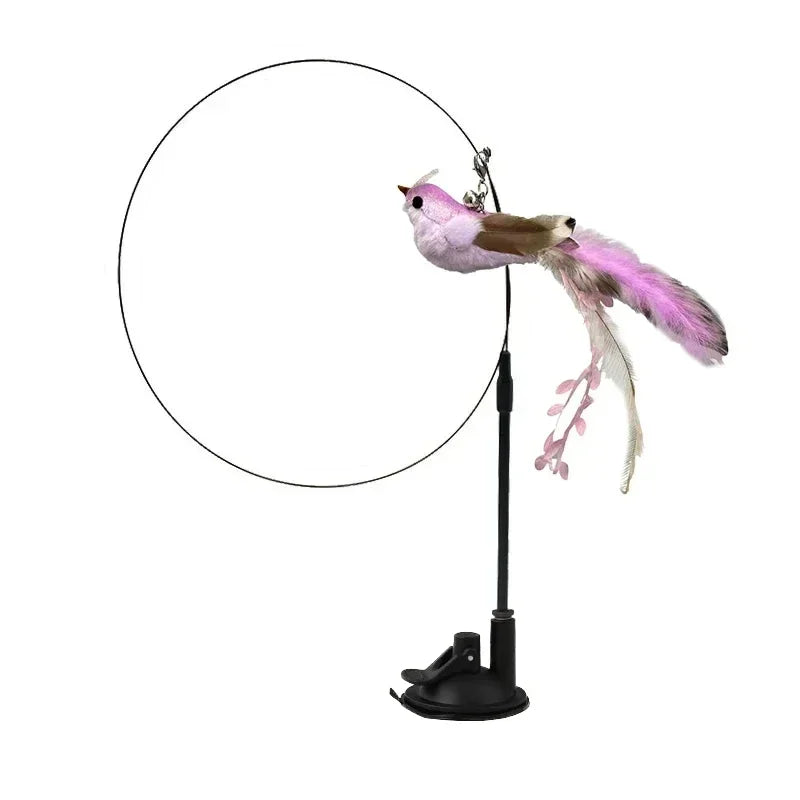 Jouet Interactif pour Chat en Forme de Paon avec Clochette