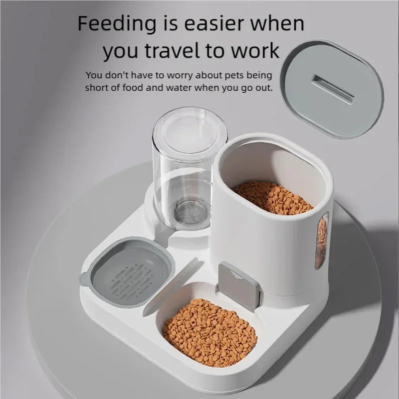 Two-in-One Automatic Pet Feeder and Water Dispenser with Large Capacity