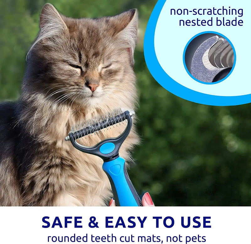 Brosse de toilettage anti-démêlage à double face pour animaux