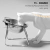 Cuenco Elevado de Acero Inoxidable para Gatos con Protector de Cuello Inclinado