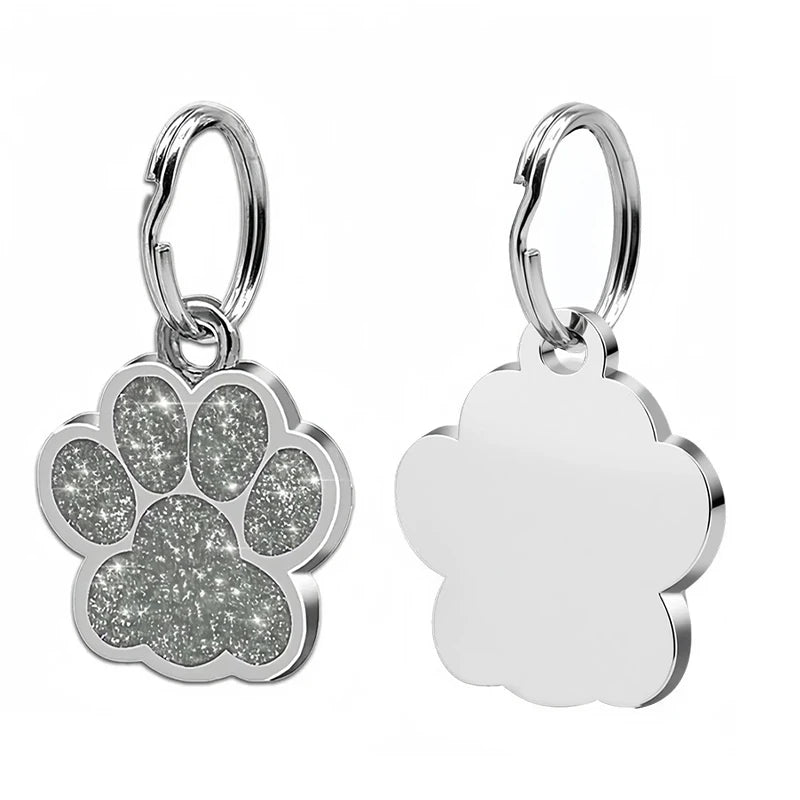 Personalized Engraved Pet ID Tag with Glitter Finish