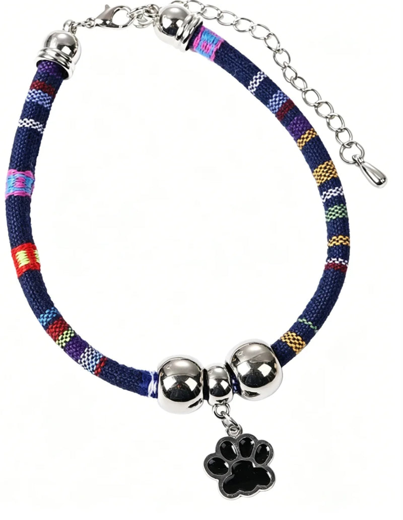 Collier pour animaux de compagnie avec empreinte de patte ajustable