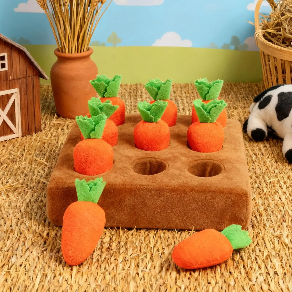 Interactive Snuffle Mat for Dogs with Carrot Toys