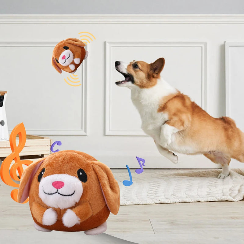 Jouet en peluche interactif pour chien qui rebondit