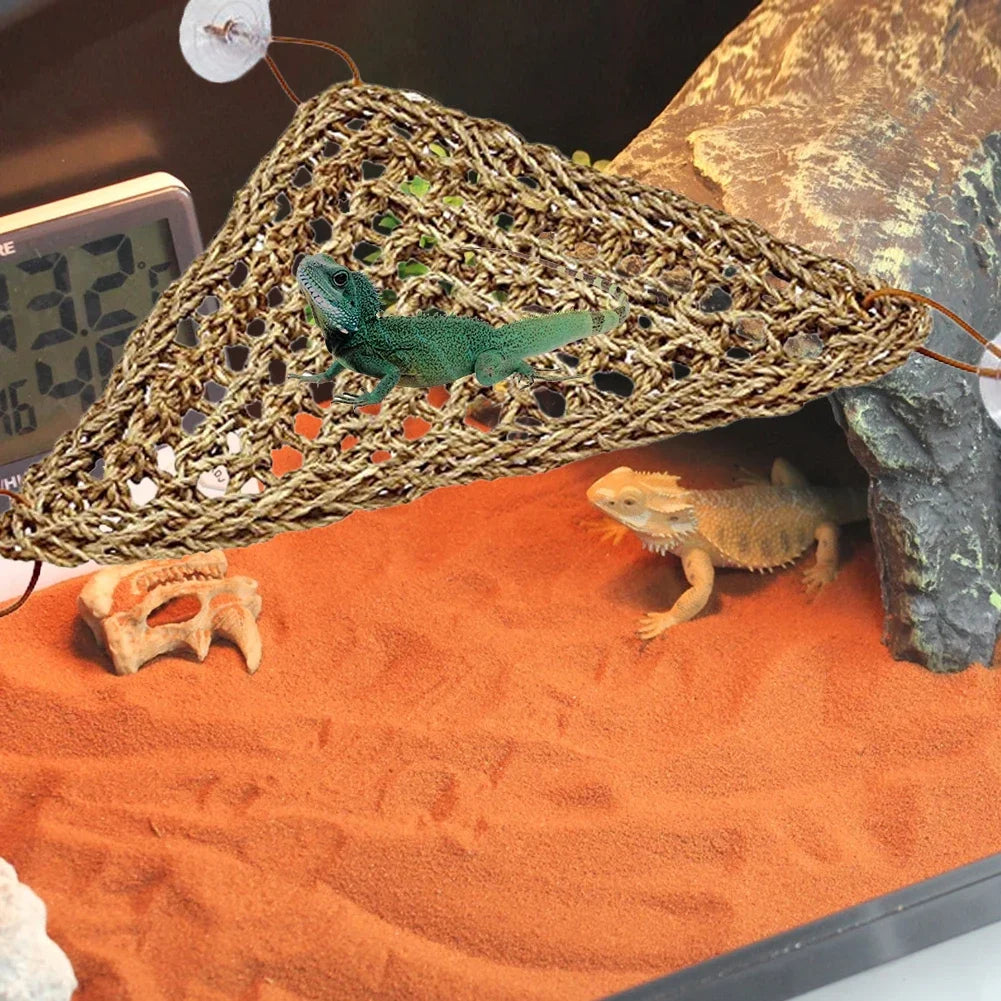 Natural Seaweed Reptile Hammock with Suction Cups